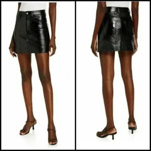 Avantlook Textured Embossed Structured Black Retro Y2K Goth Coquette Skirt L